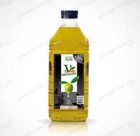Diseño de etiqueta para producto de origen Aceite de Oliva La Valenciana (Rep. Dominicana)