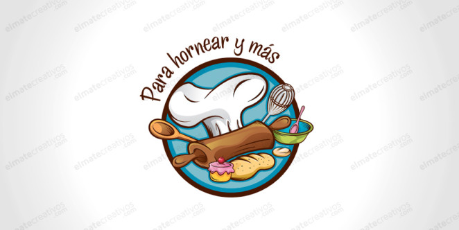 Diseño de logotipo ilustrado para Tienda online especializada en productos para la elaboración de repostería de diseño y luego se irán introduciendo artículos de panadería y cocina en general. (España)