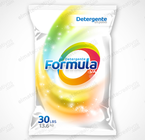Diseño de packaging y logotipo para detergente en polvo (Rep. Dominicana)