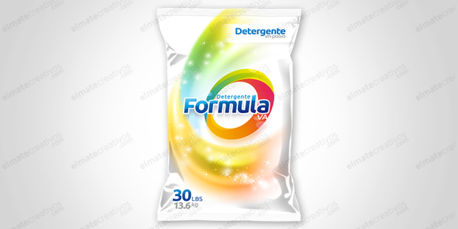 Diseño de packaging y logotipo para detergente en polvo (Rep. Dominicana)