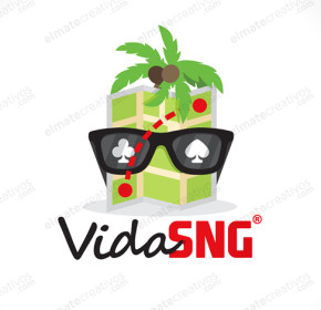 Diseño de logo para blog de viajes relacionado al juego de poker online. (Uruguay)