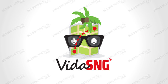 Diseño de logo para blog de viajes relacionado al juego de poker online. (Uruguay)