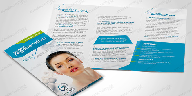 Diseño de folleto explicativo de los procesos de medicina regenerativa. (Uruguay)