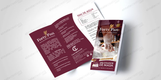 Diseño de Brochure (folleto) para información acerca del mejorador de masas FortyPan. (Rep. Dominicana)