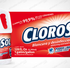 Diseño de logotipo y etiqueta para Cloro. (Rep. Dominicana)