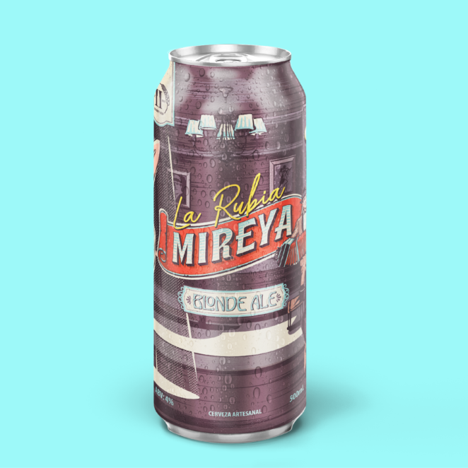 Diseño de etiqueta para cerveza artesanal Mireya Blonde Ale.